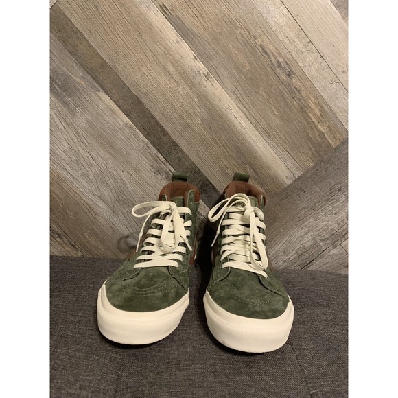 VANS SK8-HI MTE US MEN'S SIZE 8.5 WOMENS SIZE 10 DEEP LICHEN GREEN ROOT BROWN - Picture 2 of 10